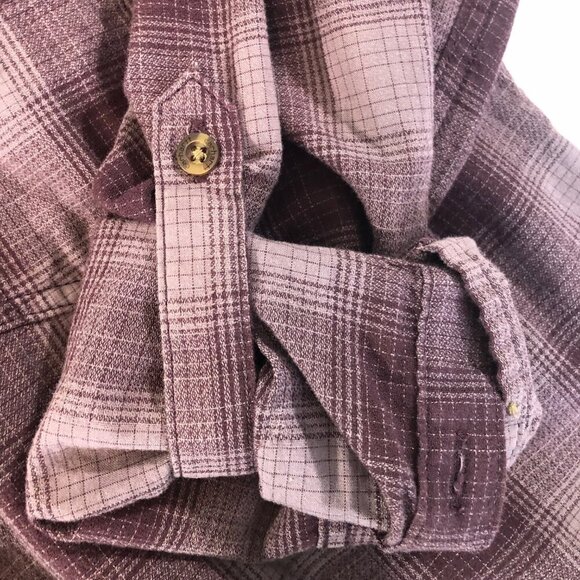Carhartt Women's Burgundy Plaid Roll Tab Sleeve Button Down Shirt Size L (12/14) - Picture 3 of 7